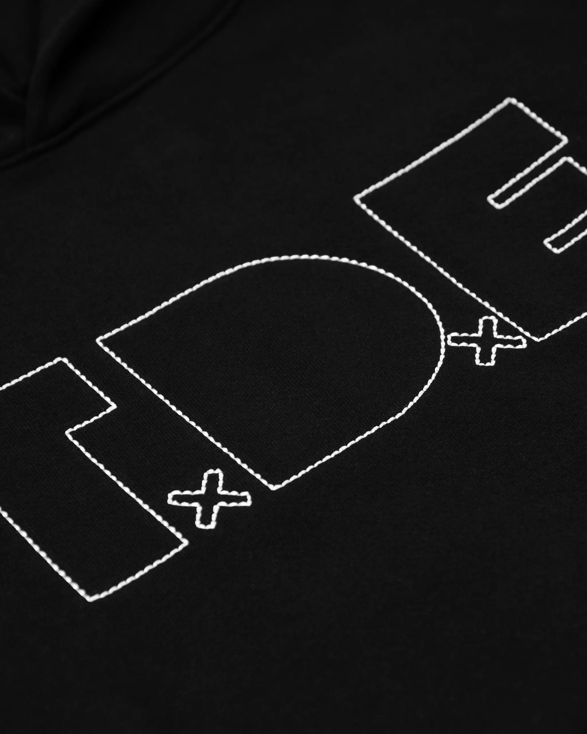 TxDxE Outline Stitch Hoodie (Black) - Image 3